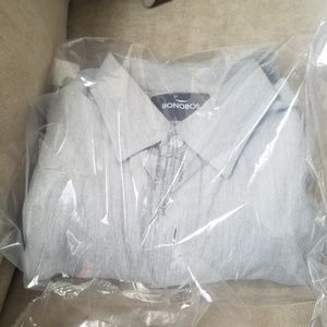 BONOBOS Button-Down Shirt (Heather Mid Grey) - NEW